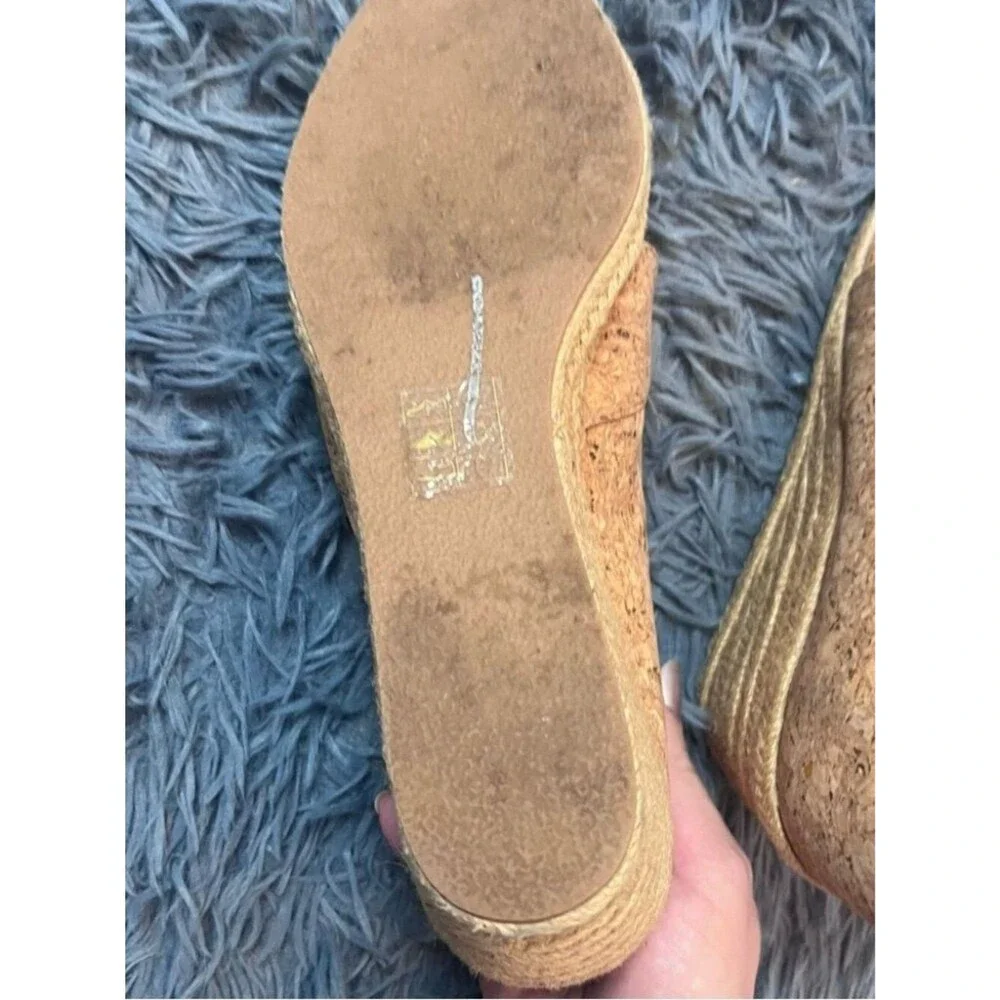 Jack Rogers Kork Palmer Crisscross Wedge Espadrille Size 10